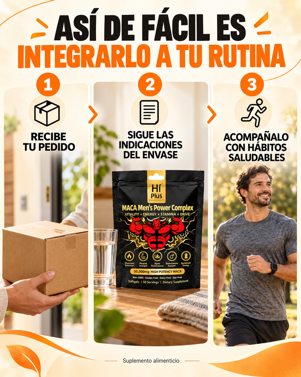 Hi Plus Maca Prime Active 15 en 1 | 50 softgels