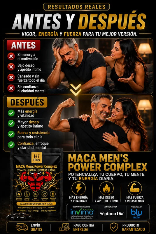 Hi Plus Maca Prime Active 15 en 1 | 50 softgels