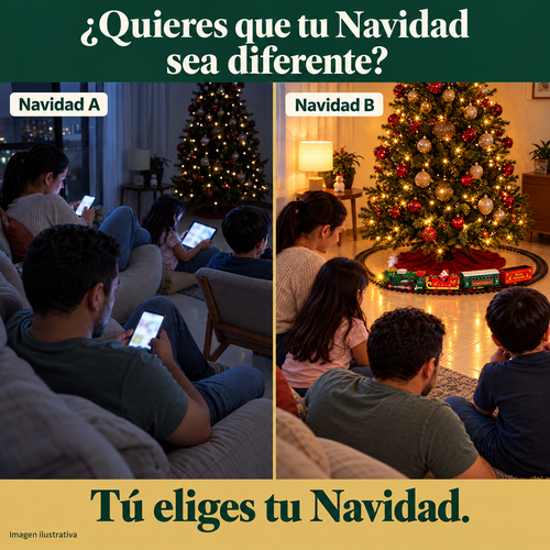 El Tren de las Risas · Tren Navideño con Vapor, Luces y Sonido